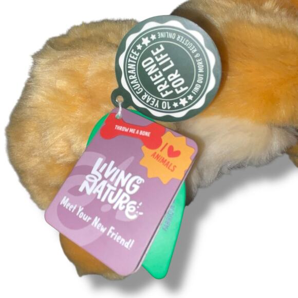 Living Nature 9" Plush Dog Golden Retriever Stuffed Animal Nursery Shower Gift - Picture 8 of 11